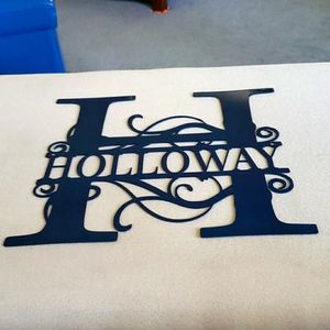 Power coated metal name plate